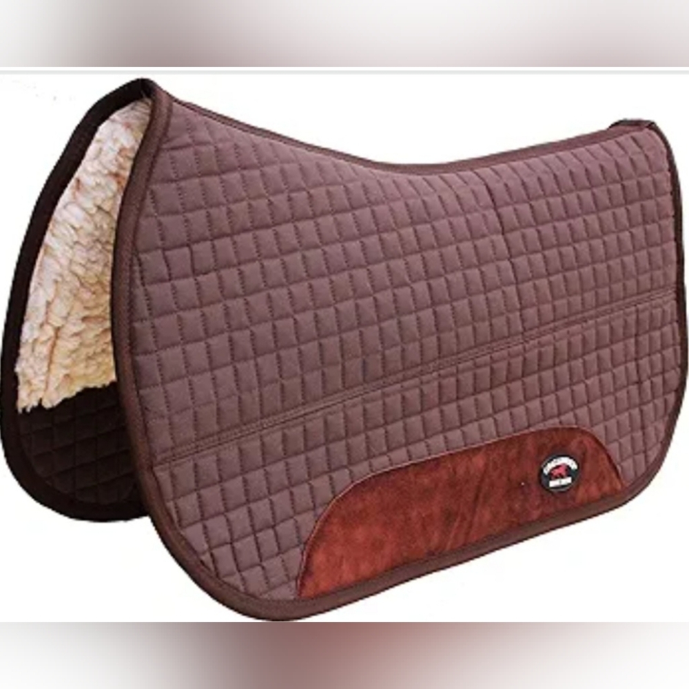 NEW, NEVER USED Western Horse Saddle PAD 28X32 Double Back Fleece Lined Brown.